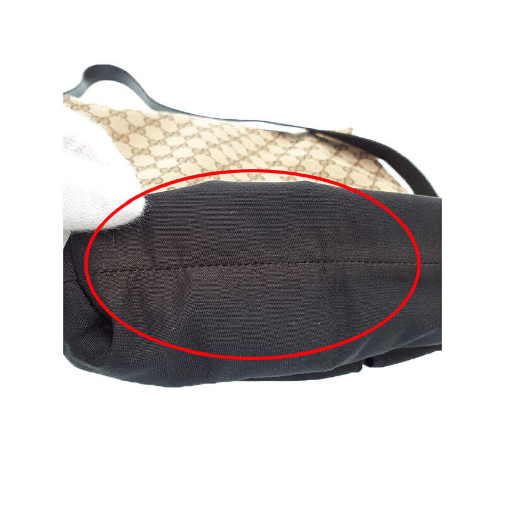 Gucci GG Monogram Brown Web Flat Messenger Bag red green web - Picture 5 of 9